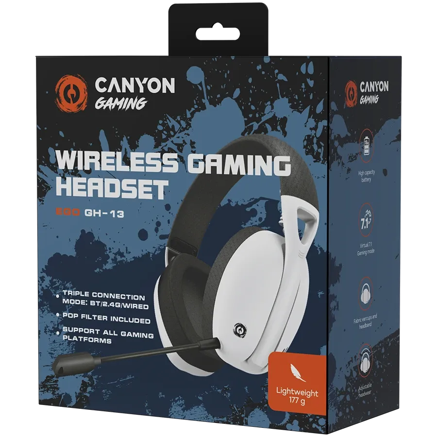 photo 8 - CANYON Ego GH-13 {Провідне і бездротове} Гарнітура, Білий