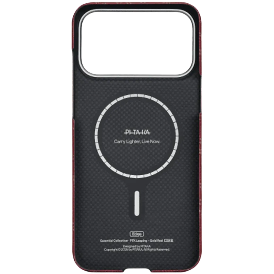 photo 4 - Чехол PITAKA Ultra-Slim с MagSafe для iPhone 17 Pro Max, Красный/Золотой