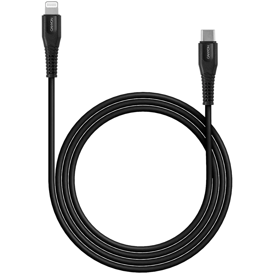 photo 2 - CANYON USB մալուխ MFI-4, Սև, 1.2մ