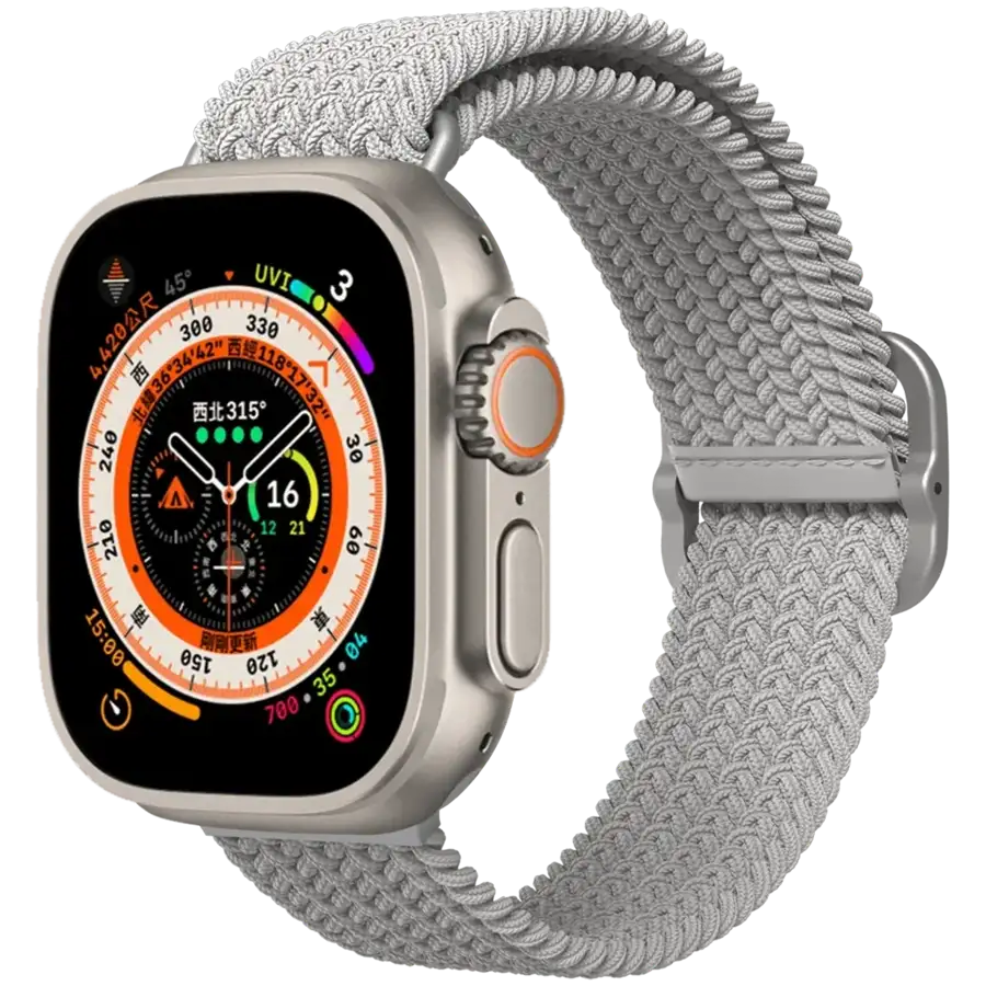 RHINOSHIELD Braided Strap Удлинитель ремешка для Apple Watch 42/44/45/49 mm, Серый – photo
