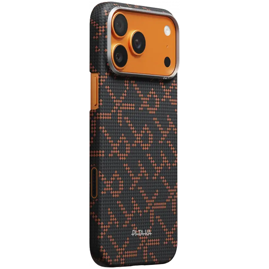 PITAKA Чохол Monogram with MagSafe Чорний/Помаранчевий для iPhone 17 Pro – photo 3