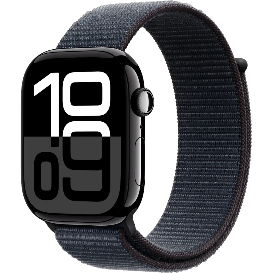 photo 1 - Apple Watch Series 10 GPS 46mm Jet Black Aluminium Case with Ink Sport Loop, Model A2999