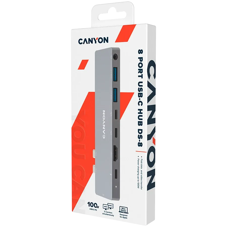 photo 5 - Мультипортовая док-станция CANYON 8в1 USB Type С (CNS-TDS08DG)