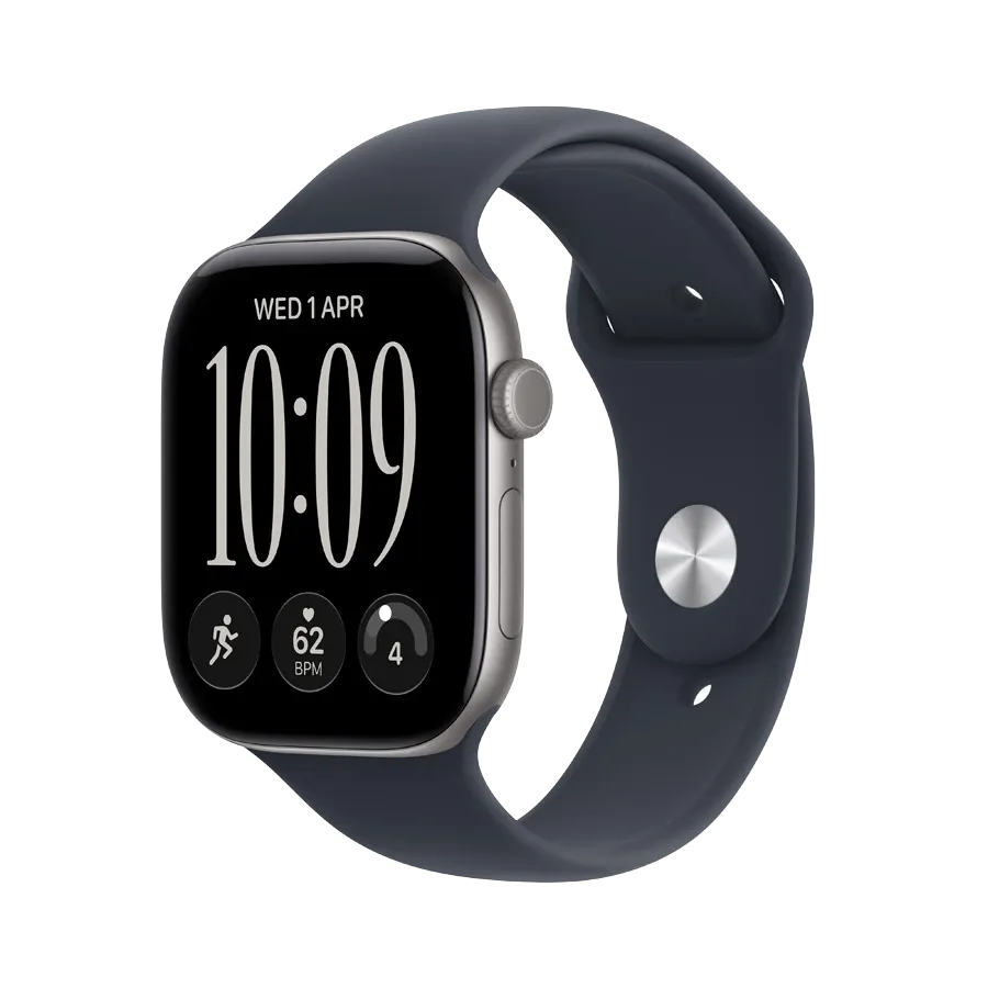 Apple Watch Series 12 GPS,  Navy Blue Sport Band, S/M, 42мм, Серый космос – photo
