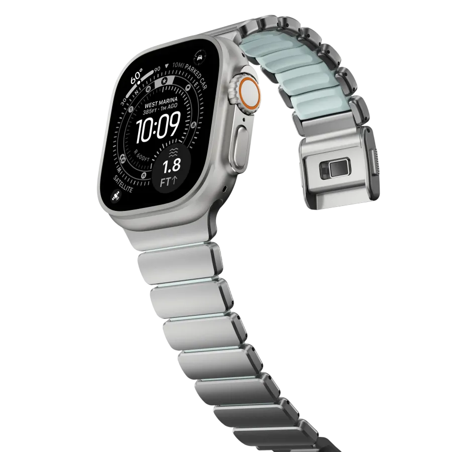 photo 3 - NOMAD for Apple Watch 44/45/46/49 mm, Natural/IcyBlueGlow
