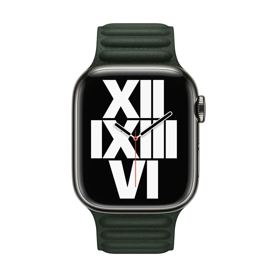 photo 3 - Apple Leather Link Band for Apple Watch 38/40/41 mm, Size S/M, Sequoia Green