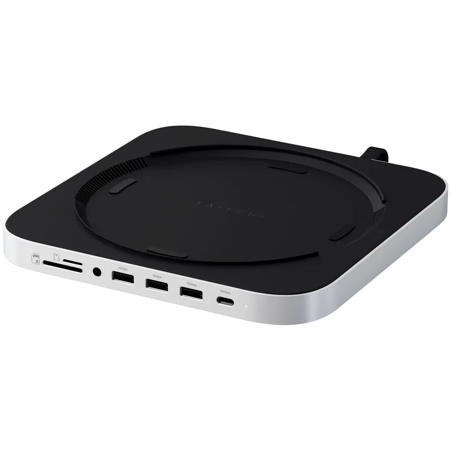 photo 1 - Підставка-док-станція Satechi Mini Stand & Hub with NVMe SSD Enclosure Silver (ST-GMMSHS)