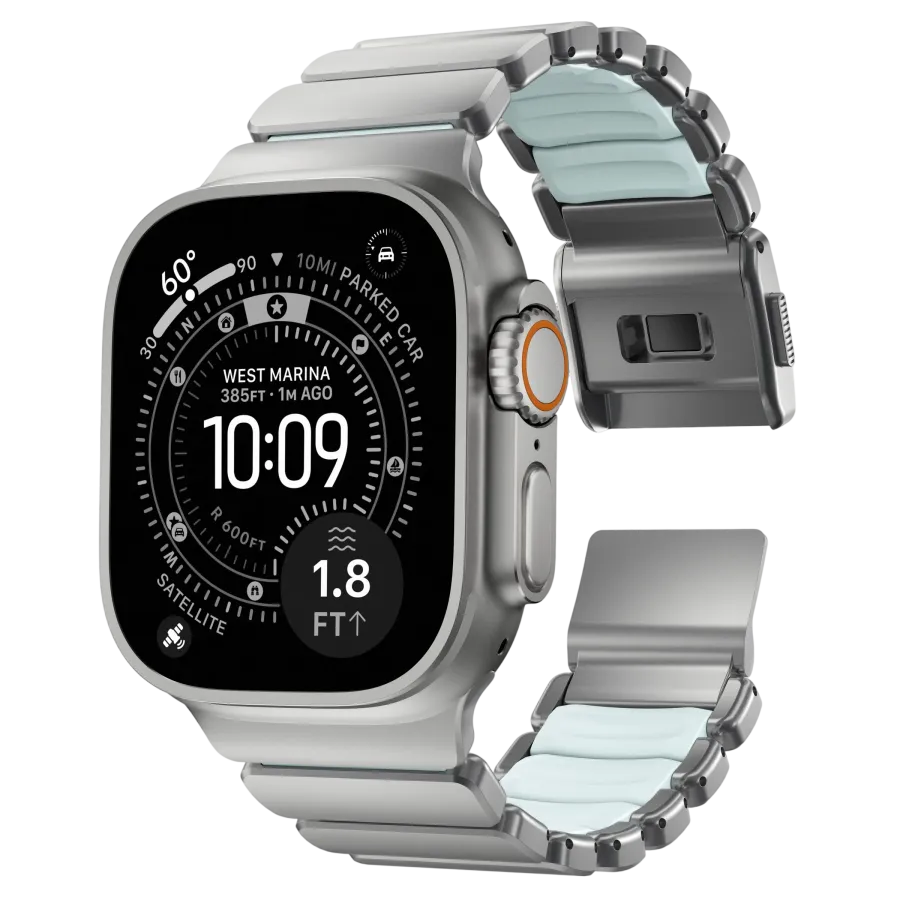 photo 1 - NOMAD for Apple Watch 44/45/46/49 mm, Natural/IcyBlueGlow