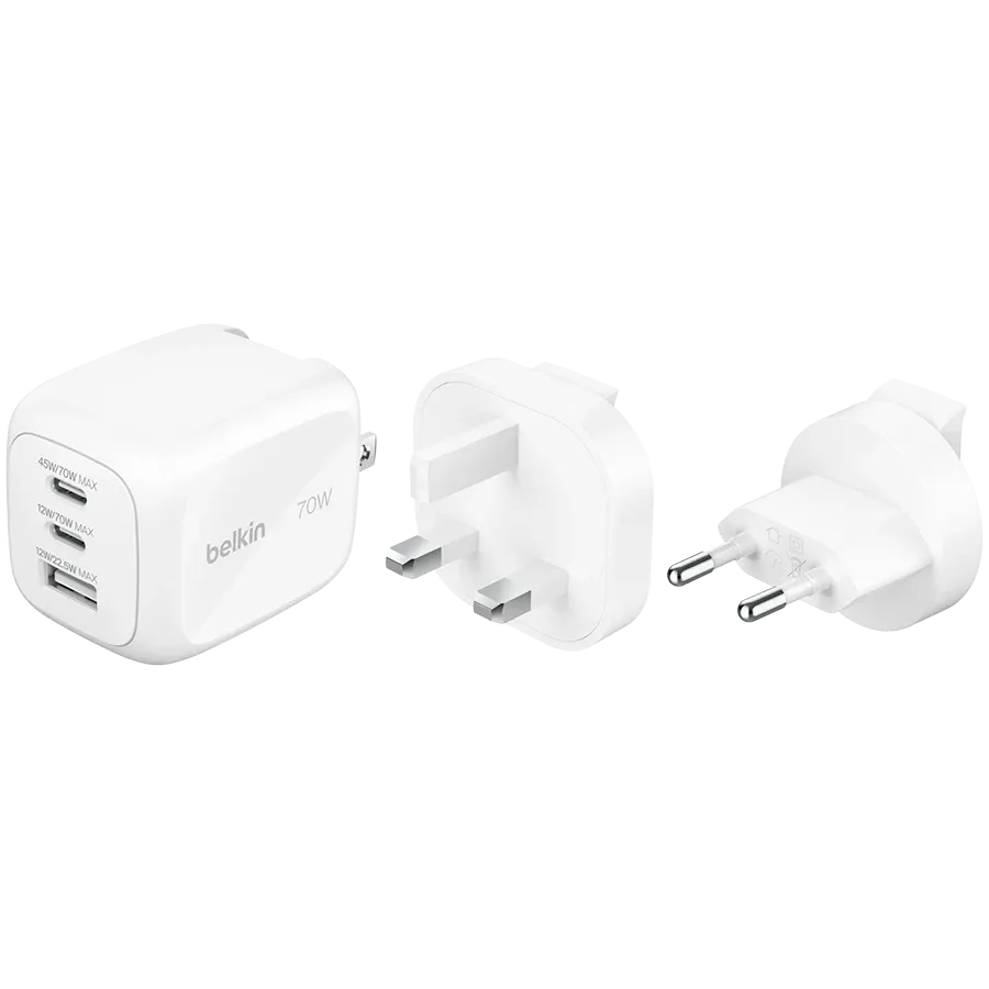 photo - BELKIN Адаптер живлення 3*USB/USB-C 1*USB Type-A, 2*USB Type C, 70 Ват