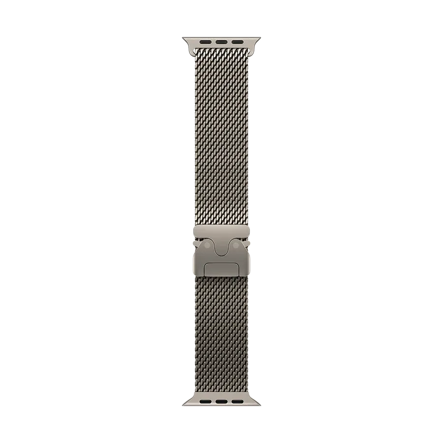 photo 1 - Apple 49mm Milanese Loop Band for Apple Watch 44/45/46/49 mm, Size S, Natural Titanium