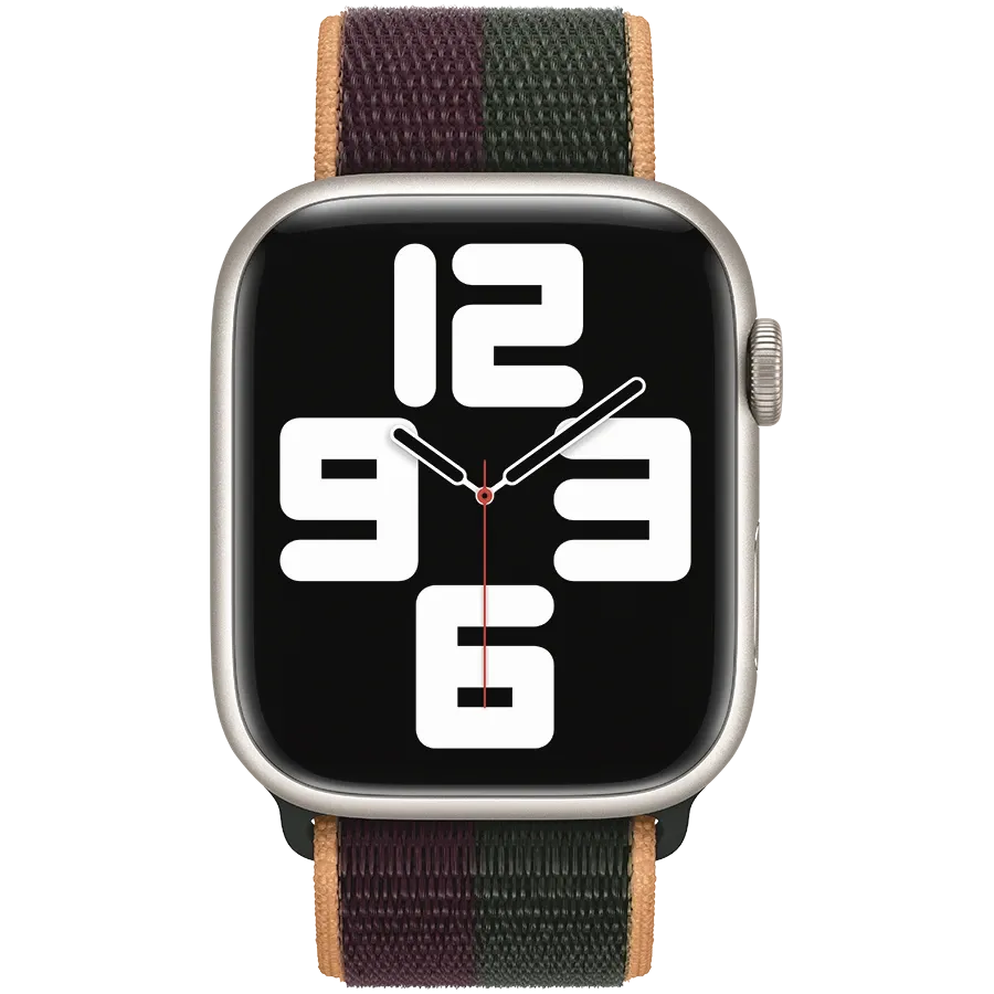 photo 3 - Apple 45mm Sport Loop - Regular Band for Apple Watch 42/44/45 mm, Dark Cherry/Forest Green