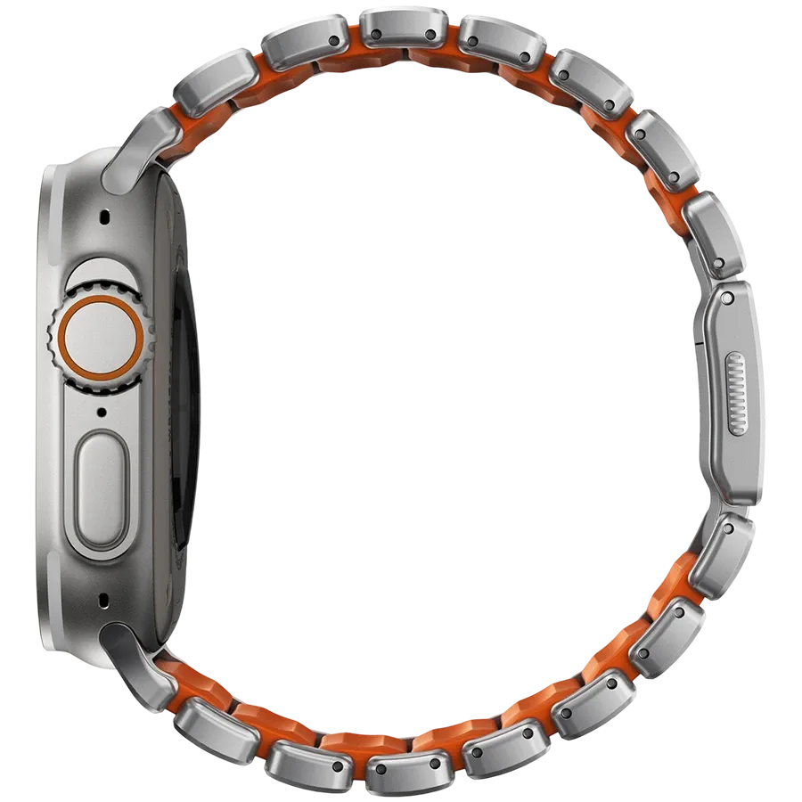 photo 2 - NOMAD Stratos Band for Apple Watch 46/49 mm, Natural Hardware/Ultra Orange