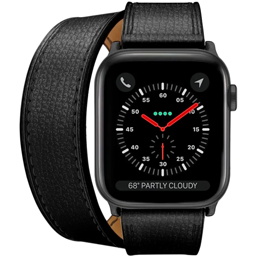 photo 1 - CASETIFY 2-in-1 Italian Leather Watch Band Kit Band for Apple Watch 42/44/45/49 mm, Black