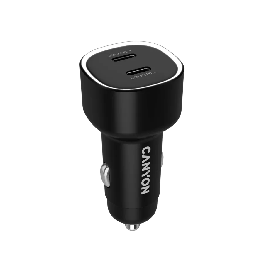 photo 3 - Автомобильный адаптер CANYON USB-C, 60 Вт, Чёрный