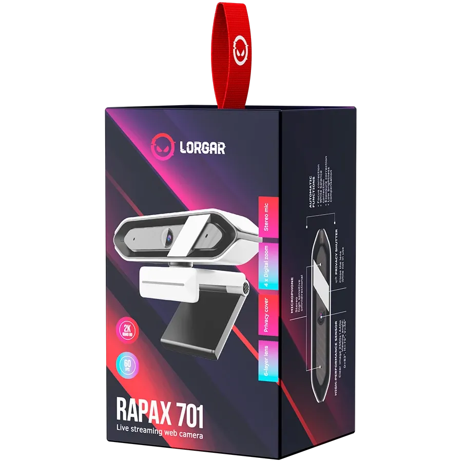 photo 7 - Веб-камера LORGAR Rapax 701 Streaming 2K White (LRG-SC701WT)