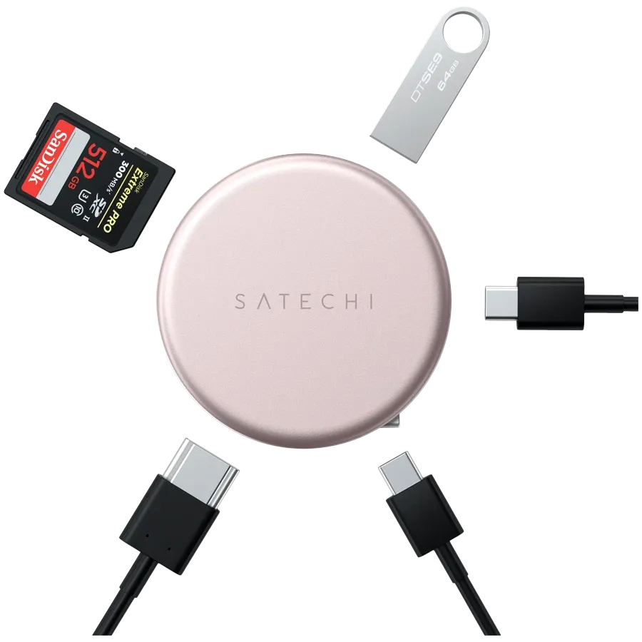 Multiport adapter Satechi OnTheGo 5-in-1, Blush – photo 5