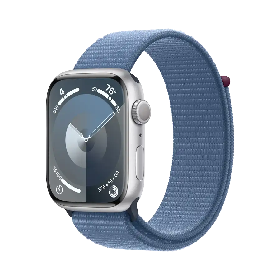 Apple Watch Series 9 GPS, Winter Blue Sport Loop, 45мм, Серебристый – photo 1
