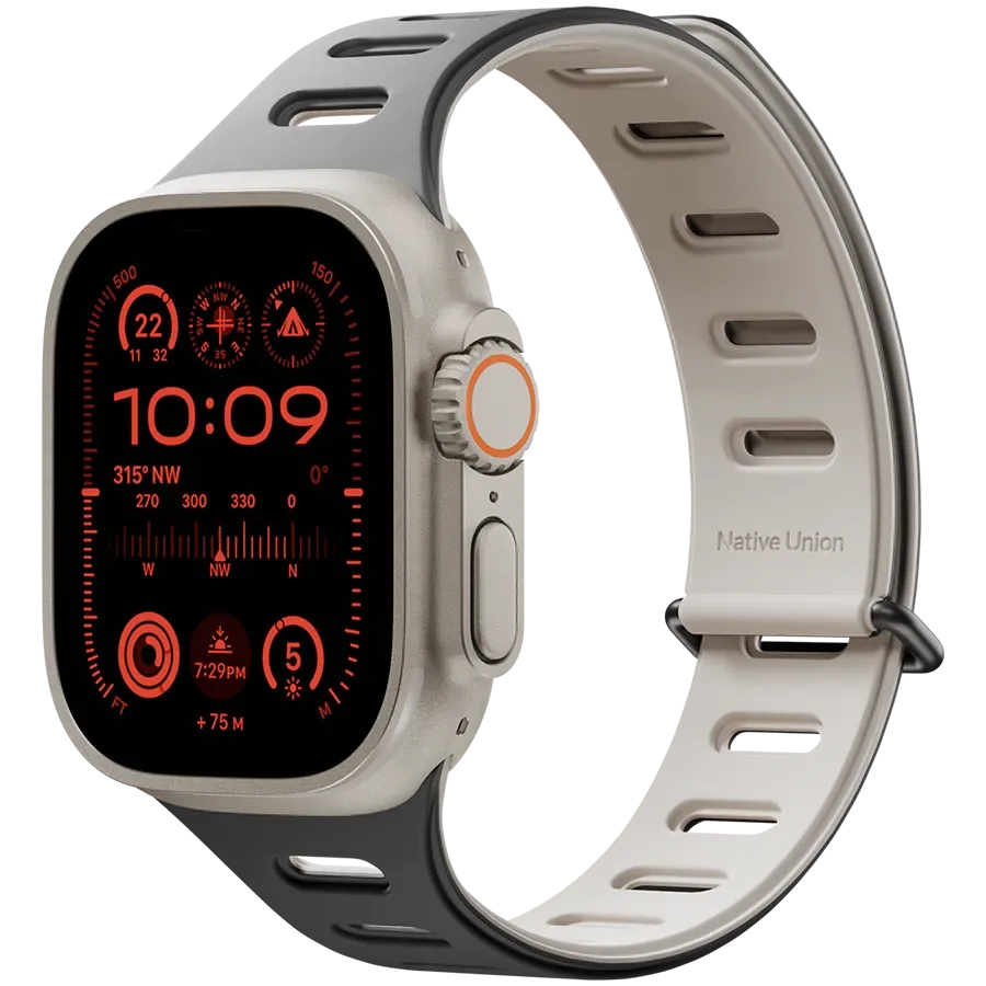 photo - NATIVE UNION Active Watch Band 42/44/45/49mm Band Extension for Apple Watch 42/44/45/49 mm, Black/Sandstone