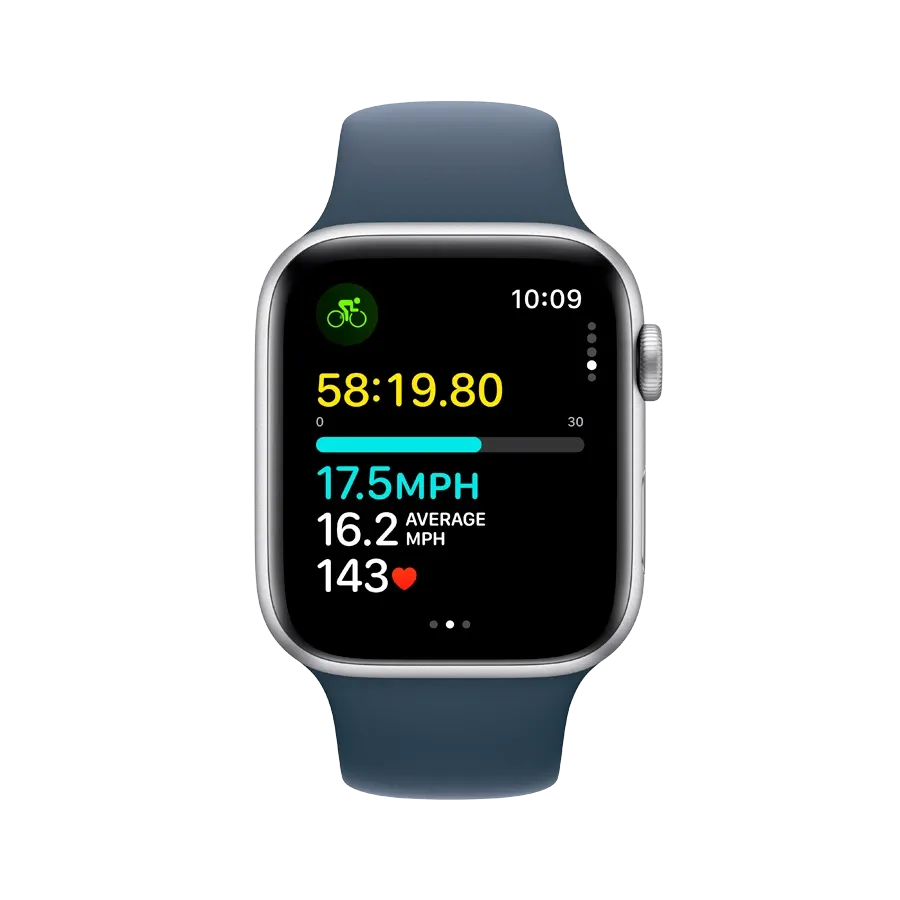 photo 6 - Apple Watch SE GPS Gen.2 (2023),  Спортивный ремешок Storm Blue, M/L, 44мм, Серебристый