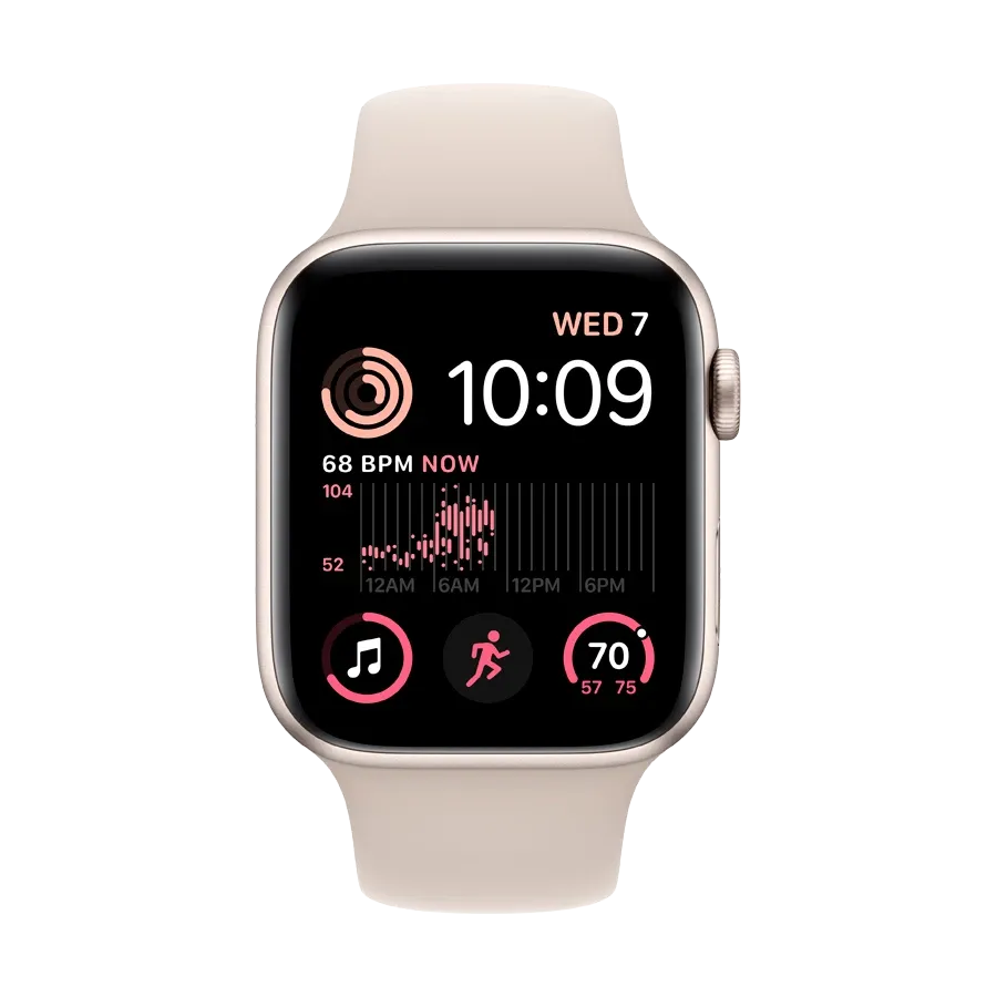 photo 2 - Apple Watch SE GPS Gen.2, 44մմ, Starlight