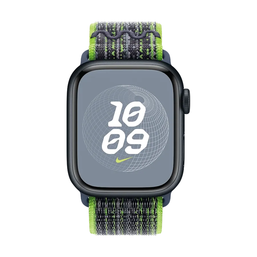 photo 3 - Apple 41mm Nike Sport Loop Ремінець Nike Sport Loop Bright Green/Blue за Apple Watch 38 mmApple Watch 40 mmApple Watch 41 mm 38/40/41 mm