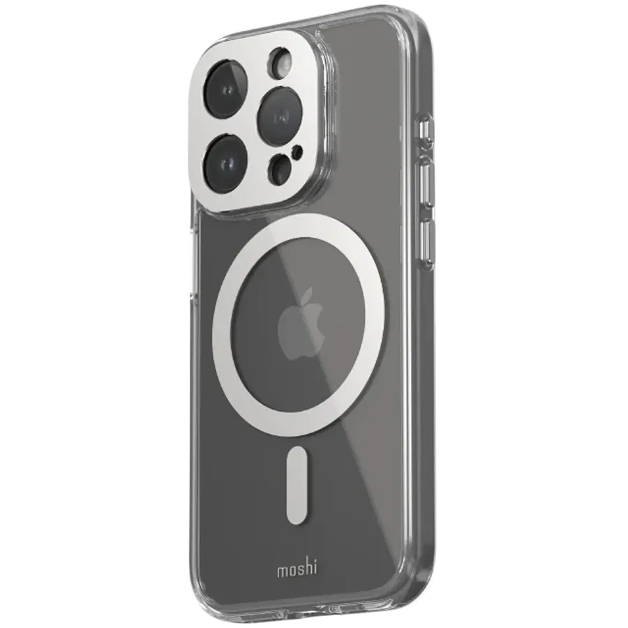 photo - Чохол MOSHI iGlaze Slim Hardshell для iPhone 15 Pro, Luna Silver