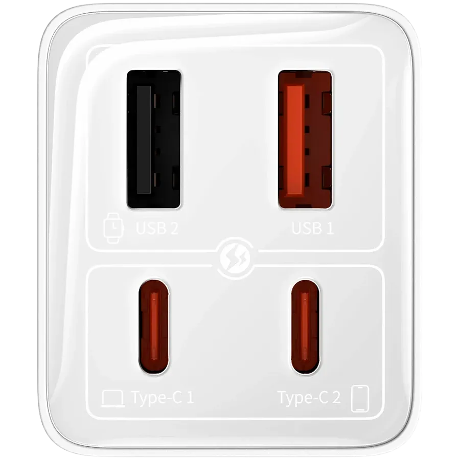 photo 3 - Адаптер питания BASEUS 4*USB/USB-C 2*USB Тип C, 2*USB Тип A, 65 Вт