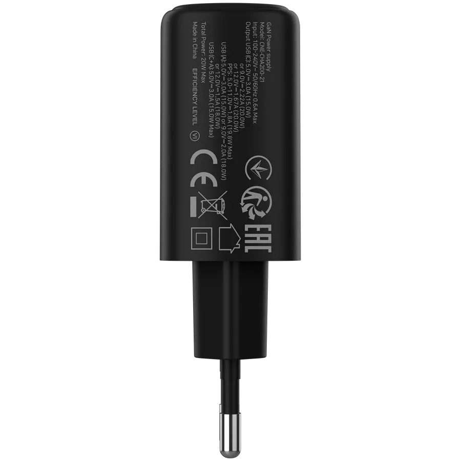 photo 3 - CANYON Адаптер питания OnCharge 200 QC 2*USB/USB-C USB Тип C, USB Тип A, 20 Вт
