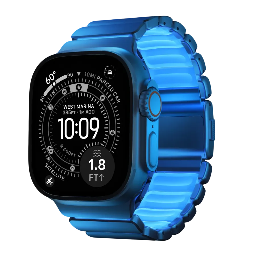 photo 2 - NOMAD for Apple Watch 44/45/46/49 mm, Natural/IcyBlueGlow