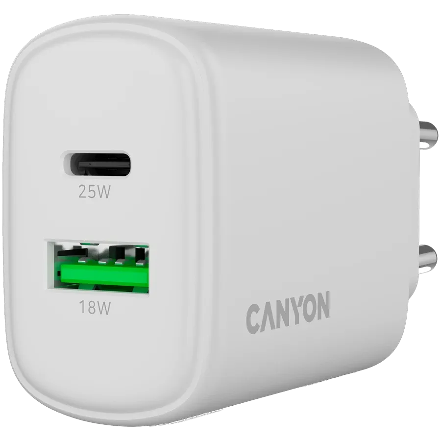 photo 5 - CANYON Адаптер питания OnCharge 250 QC 2*USB/USB-C USB Тип C, USB Тип A, 25 Вт