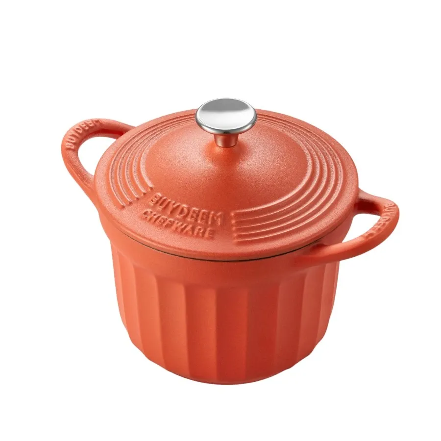 BUYDEEM |АнглійськаEnameled Cast Iron Dutch Oven, model CP541, color Koi RedАнглійська|, Kobe Gray – photo 2