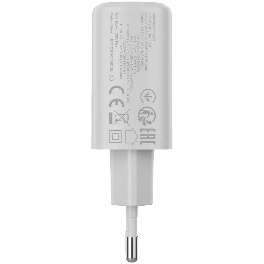 photo 3 - CANYON Адаптер питания OnCharge 200 QC 2*USB/USB-C USB Тип C, USB Тип A, 20 Вт