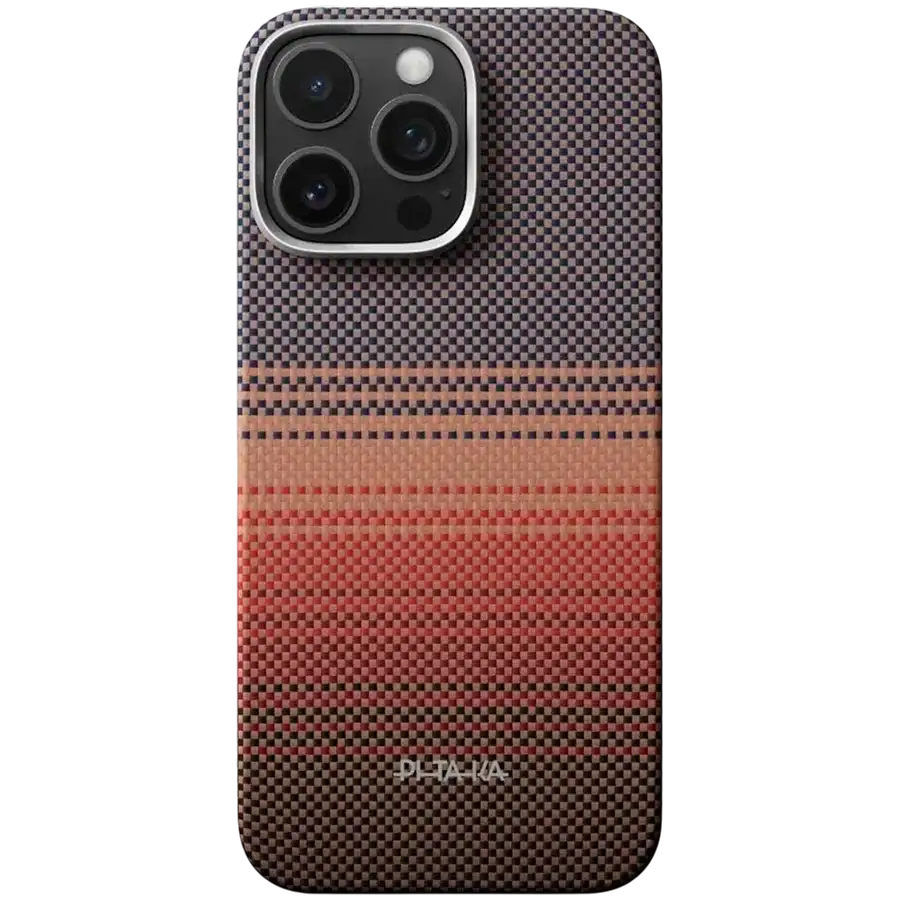 Husă PITAKA Tactile Woven PitaTap pentru iPhone 16 Pro, Sunset – photo 1