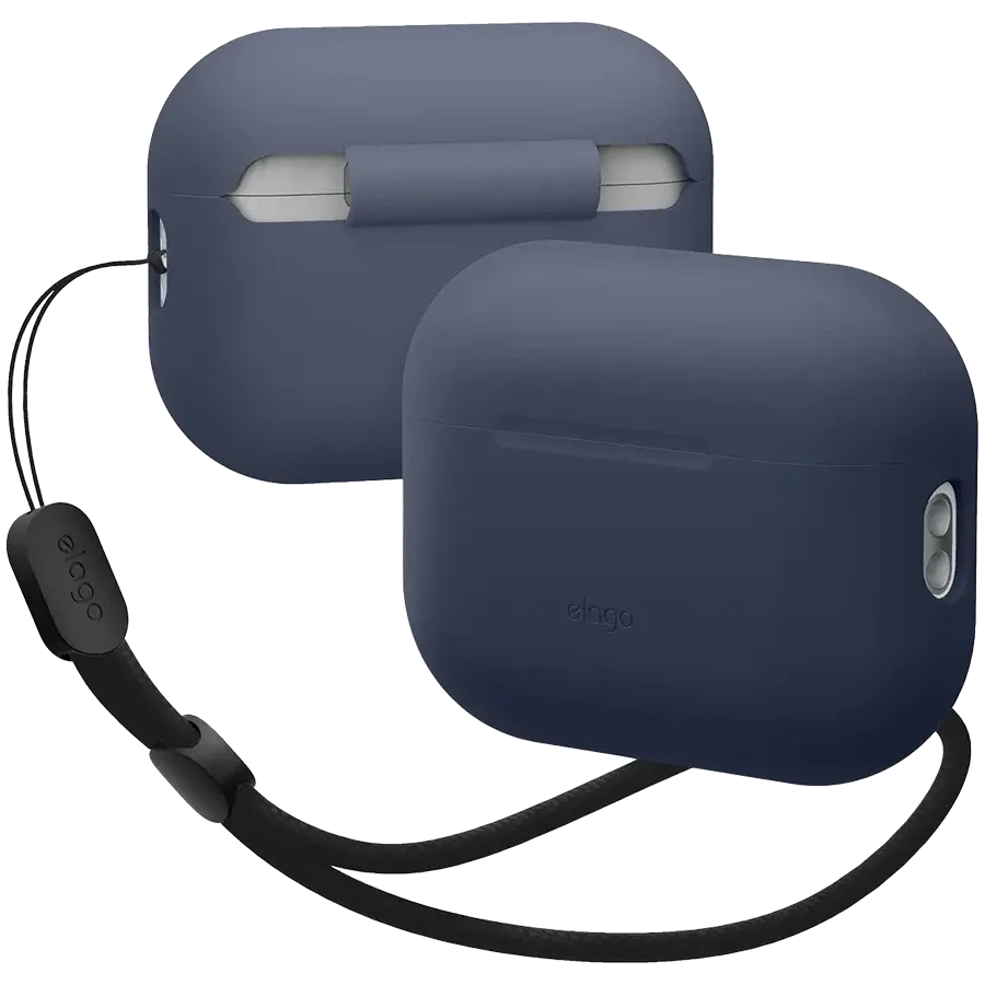 photo - Чохол ELAGO Silicone Basic Case with Nylon Lanyard для Airpods Pro 2nd Gen, Jean Indigo