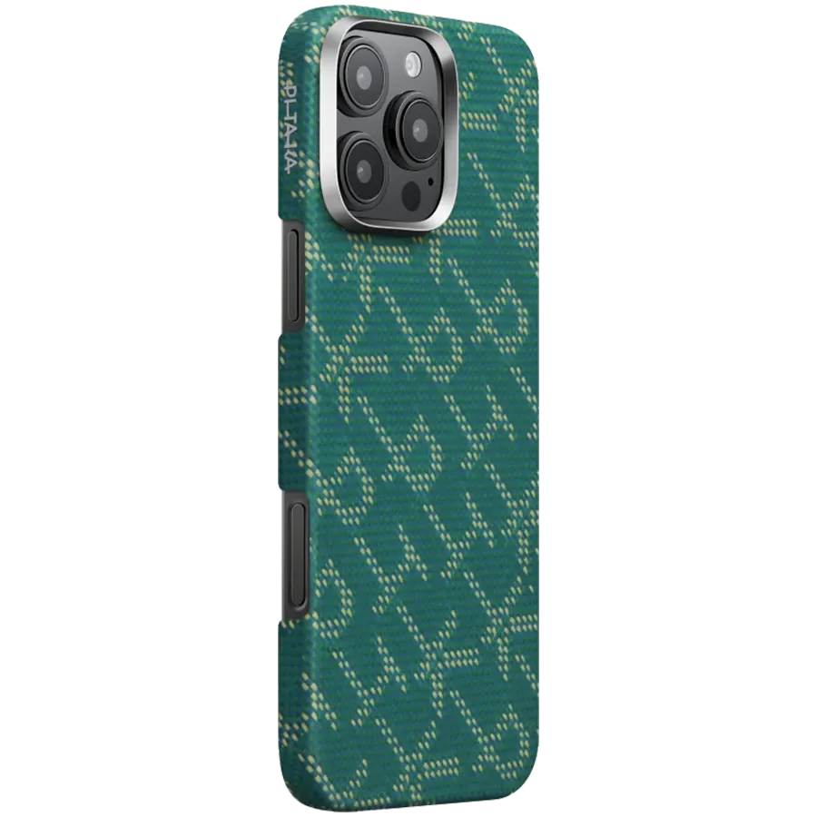 photo 2 - PITAKA Чохол Tactile Woven Monogram Green/Gold для iPhone 16 Pro