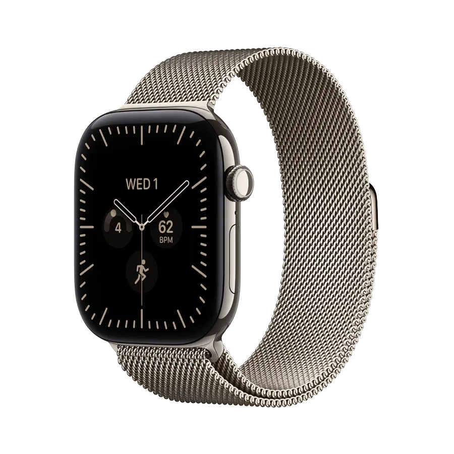 Apple Watch Series 12 GPS + Cellular,  Міланський сітчастий браслет, S/M, 46mm, Natural Titanium – photo 1
