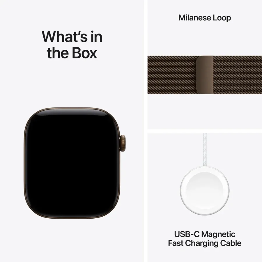 Apple Watch Series 12 GPS + Cellular,  Миланский сетчатый браслет, 42мм, Dark Bronze – photo 7