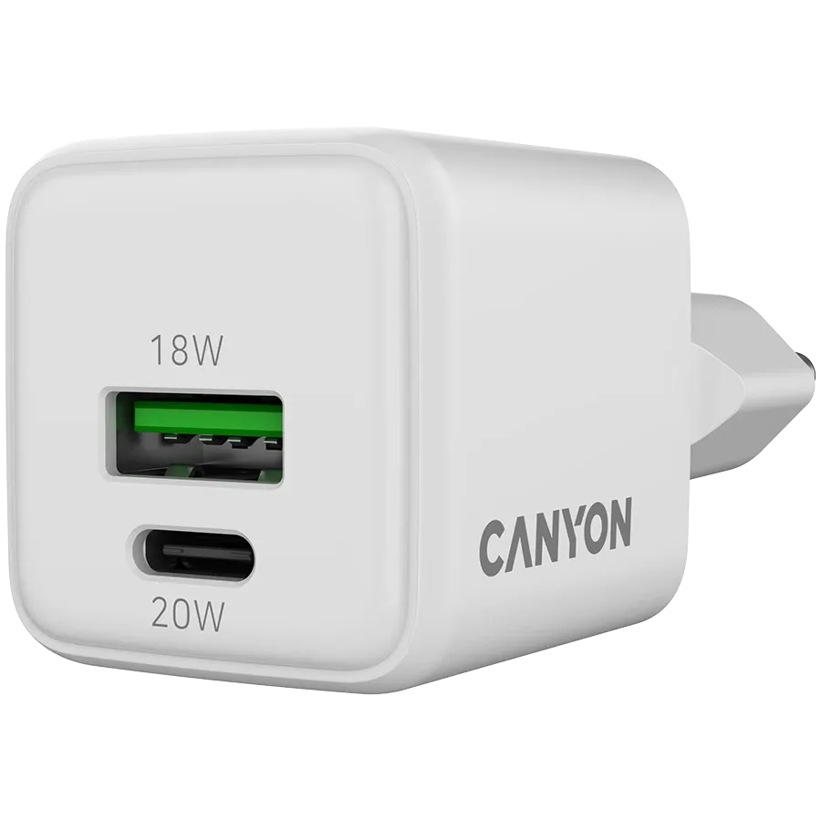 photo 3 - CANYON Адаптер живлення CU20AC 2*USB/USB-C USB Type C, USB Type-A, 20 Ват