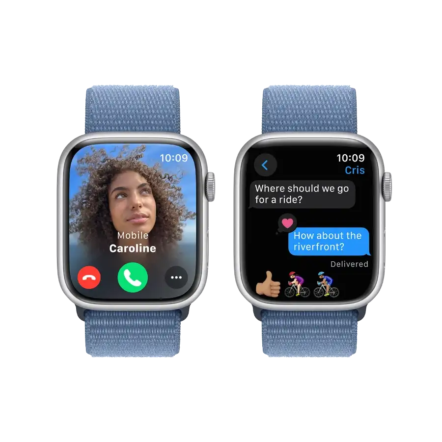 Apple Watch Series 9 GPS, Winter Blue Sport Loop, 45мм, Серебристый – photo 6