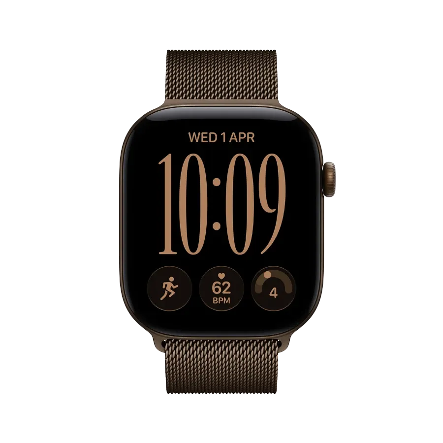 Apple Watch Series 12 GPS + Cellular, Міланський сітчастий браслет, M/L, 46mm, Dark Bronze – photo 2
