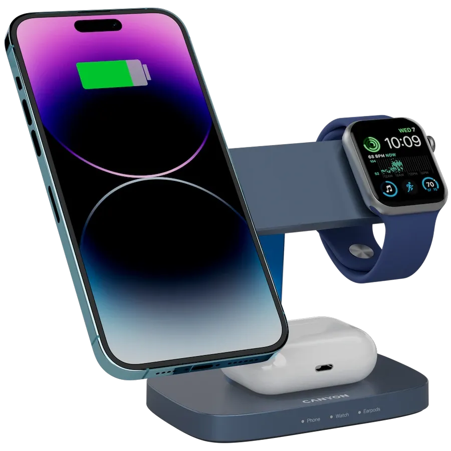 photo 7 - Wireless charger CANYON Hexagon 310, 15 W, Blue