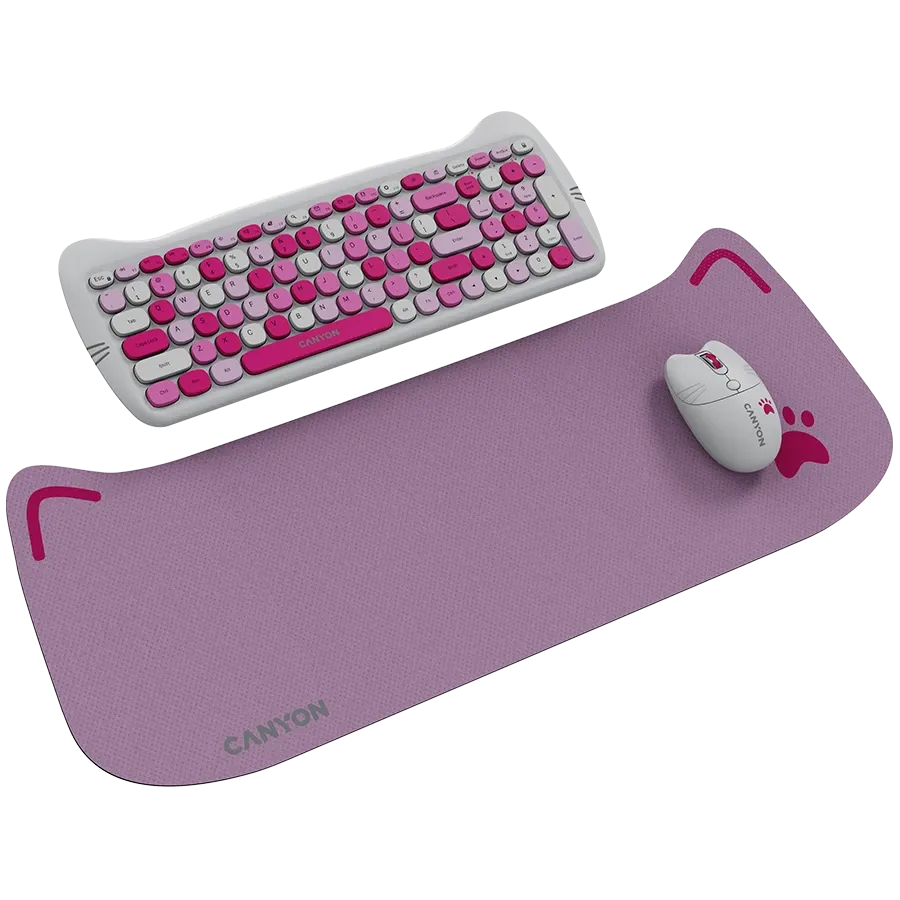 photo 2 - CANYON HSET-W6 Клавиатура, Розовый