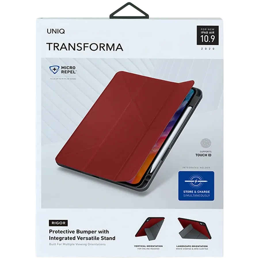 photo 4 - UNIQ Smart Folio Transforma Rigor  Red for iPad Air (4th generation)
