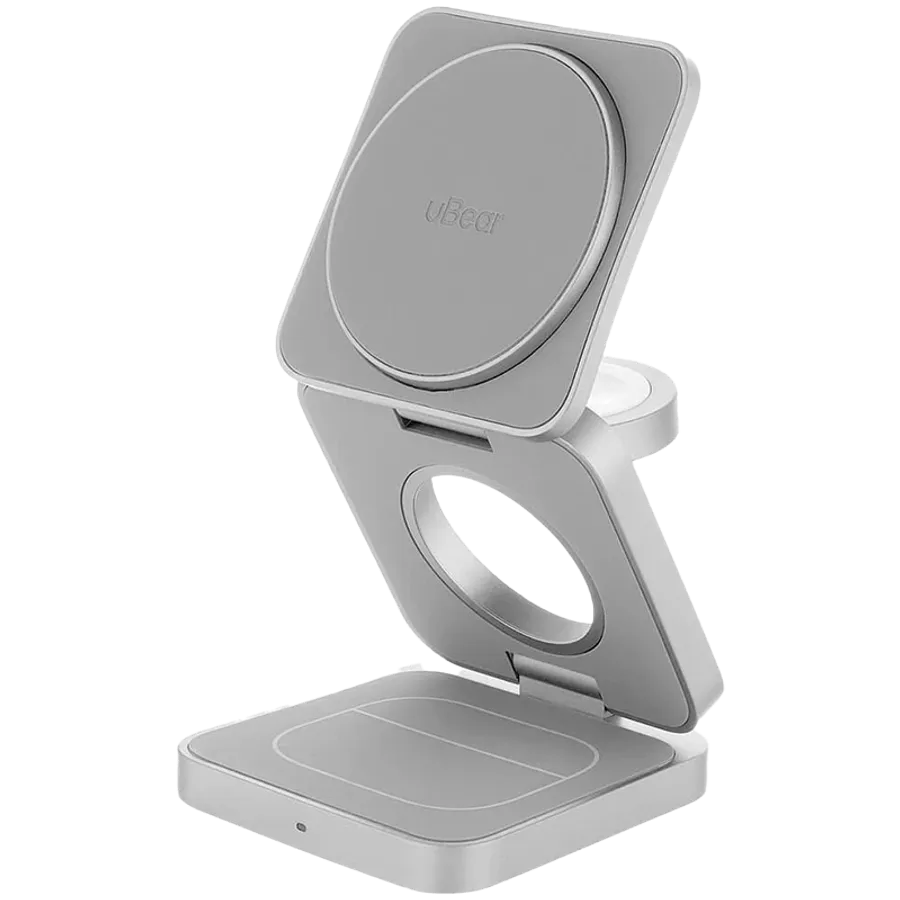 photo 2 - Беспроводное зарядное устройство UBEAR Balance 3in1, 25 Вт, Серебристый