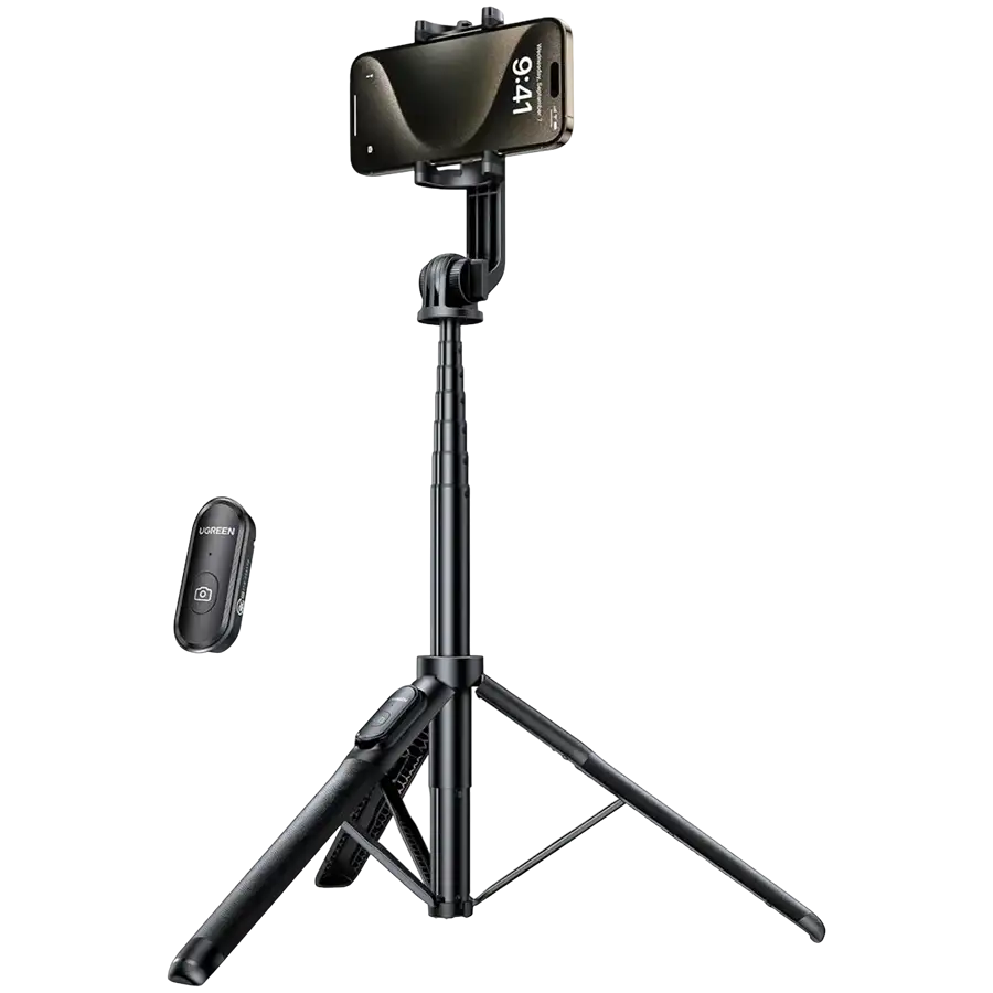 Trepied Selfie Stick UGREEN cu telecomandă Bluetooth, Black – photo 2