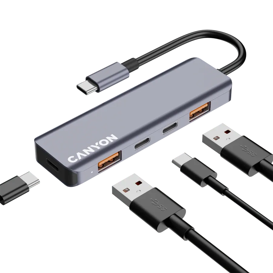 photo 5 - Многопортовый адаптер CANYON DS-18 USB, Серый