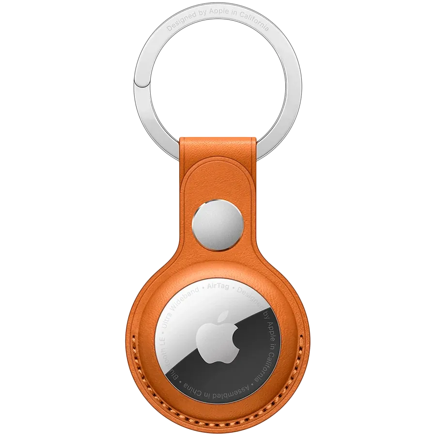 photo 1 - Apple LEATHER KEY RING-ZML, Gold/Brown