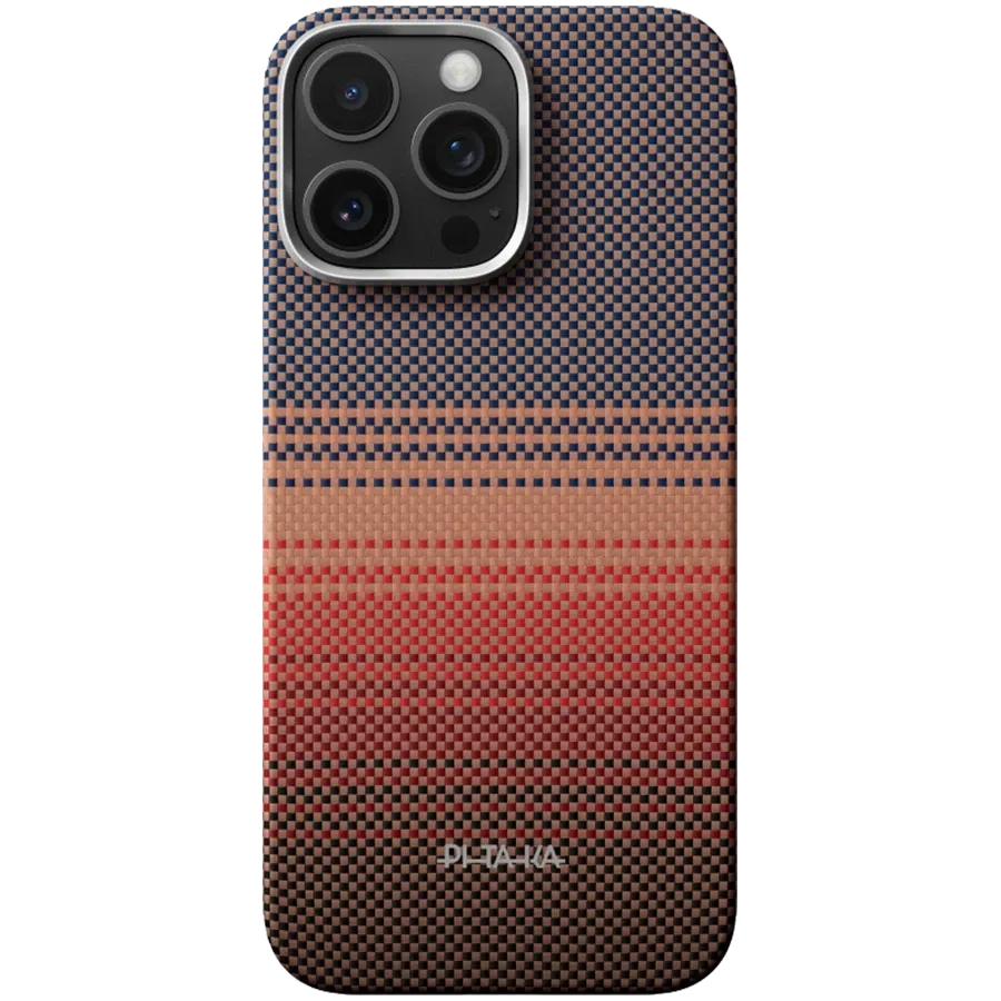 photo - PITAKA Чохол Tactile Woven PitaTap  Теплий захід для iPhone 16 Pro Max
