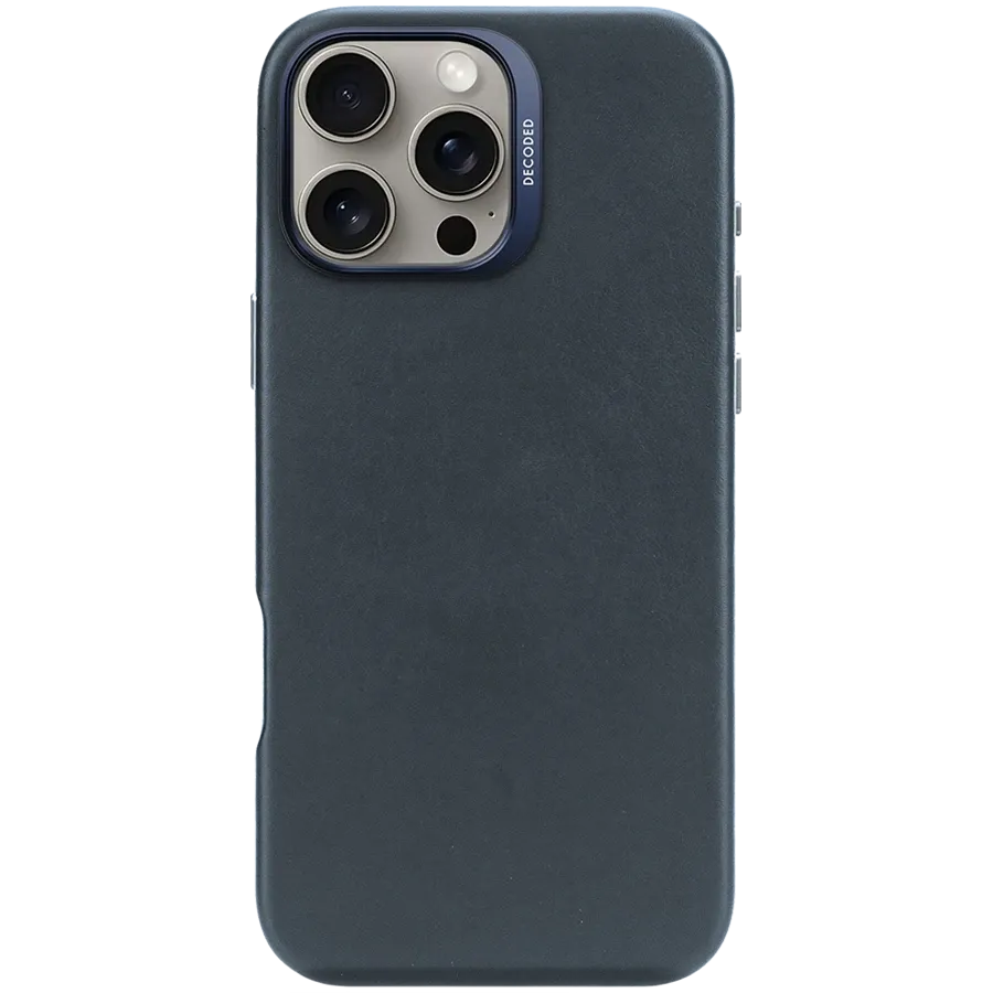 photo - Husă DECODED din piele cu MagSafe pentru iPhone 16 Pro Max, Navy