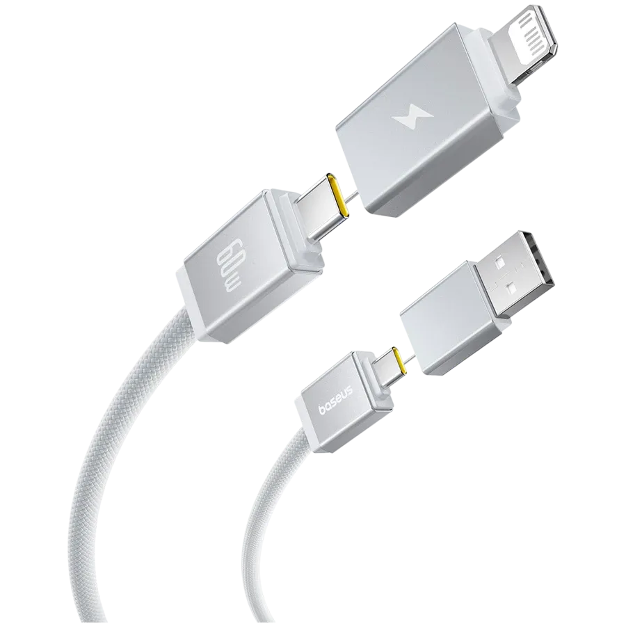 photo 2 - BASEUS USB Cable , Moon White, 1m